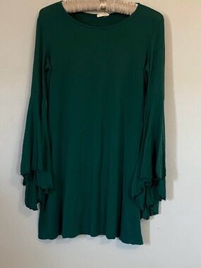 Women's Green Long Sleeve Dress
